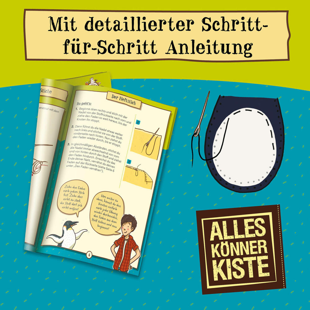 KOSMOS AllesKönnerKiste Die Schule der magischen Tiere Nähspaß mit Juri, Nähen, Nähset, ab 8 Jahren , 605674