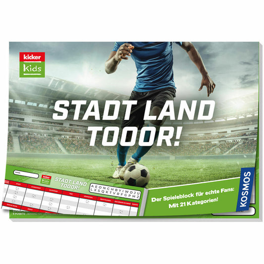 KOSMOS Kicker Kids Stadt - Land - Tor!, Spieleblock, Ratespiel, Familienspiel, ab 8 Jahren, 685232