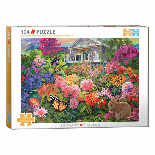 Eurographics Puzzle Bunny Garden, Häschen - Chris Bigelow, 104 Teile, 6704-6023