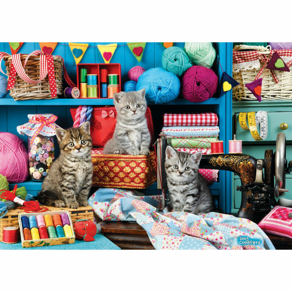 Eurographics Puzzle Kittens in the Sewing Room, Kätzchen - Greg Cuddiford, 48 Teile, 6748-6020