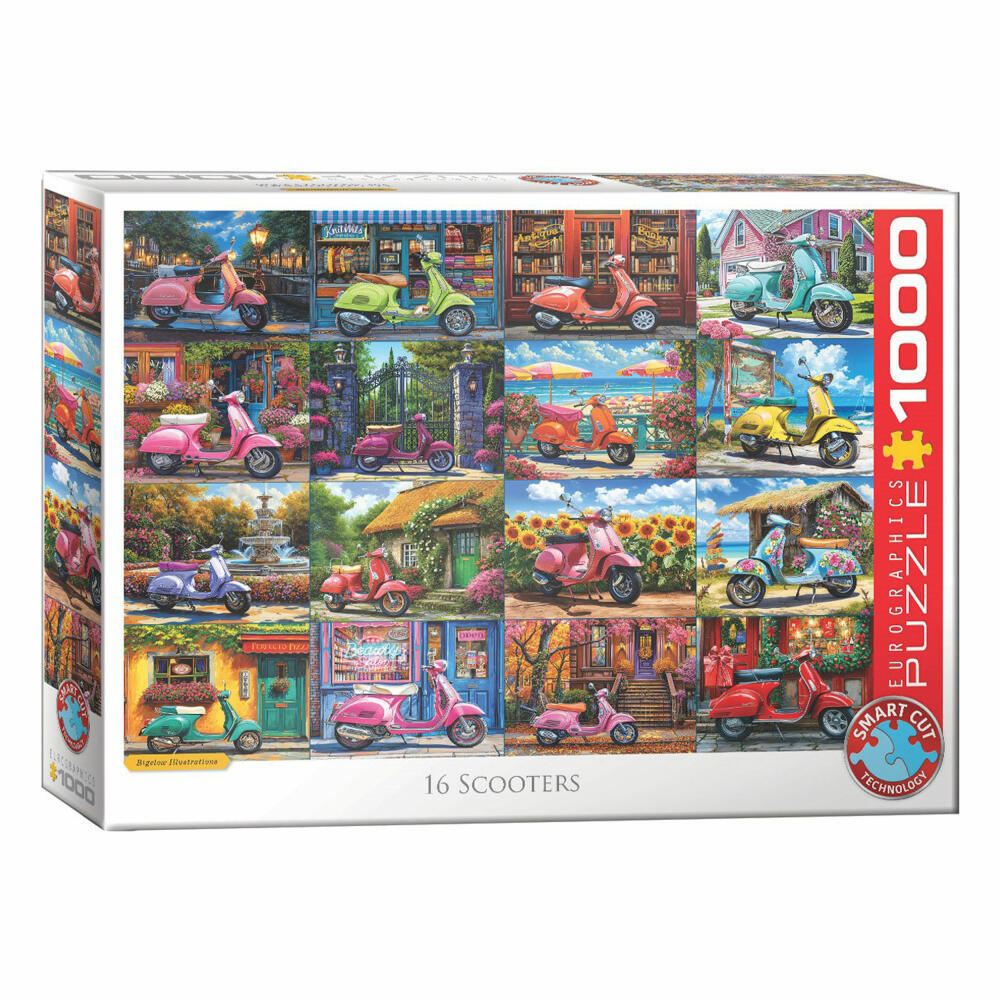 Eurographics Puzzle 16 Scooters, Motorroller - Chris Bigelow, 1000 Teile, 6000-5916