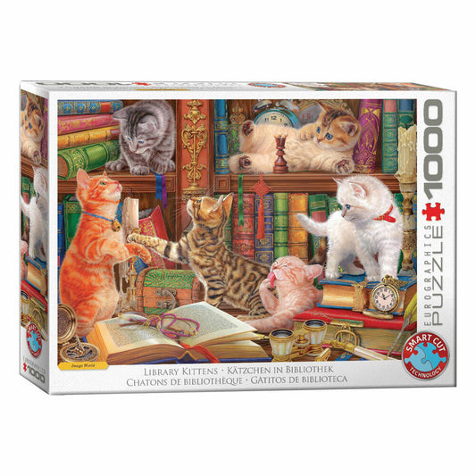 Eurographics Puzzle Kätzchen in Bibliothek - Image World, 1000 Teile, 6000-5913