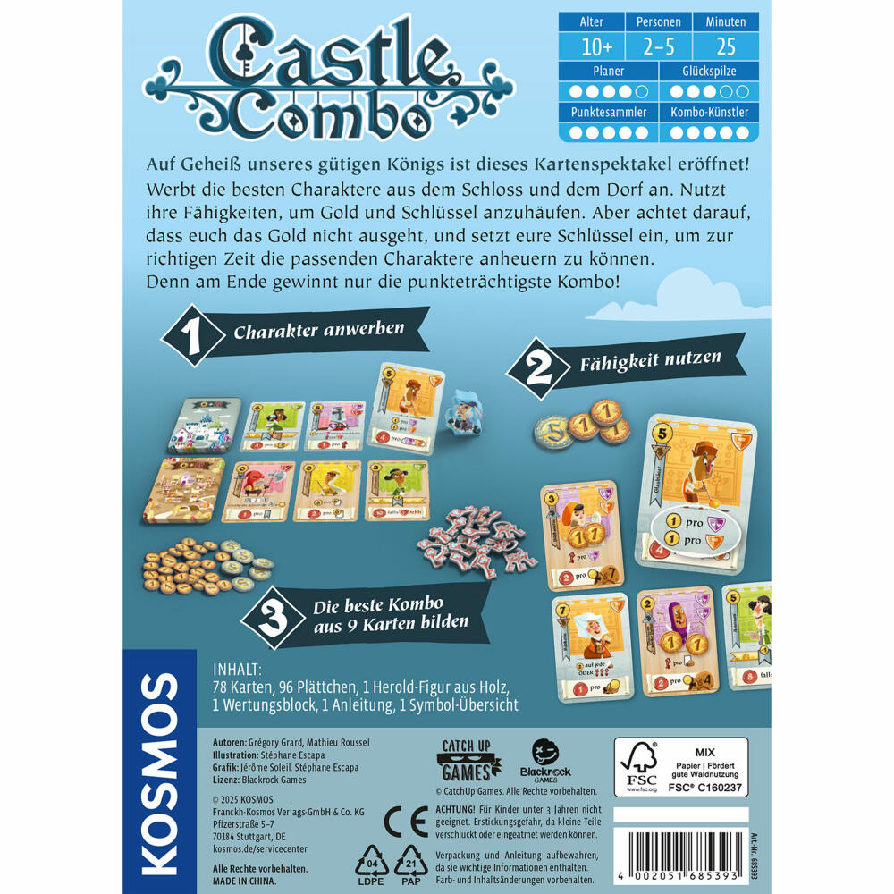KOSMOS Castle Combo, Kartenspiel, Taktikspiel, Gesellschaftsspiel, ab 10 Jahren, 685393