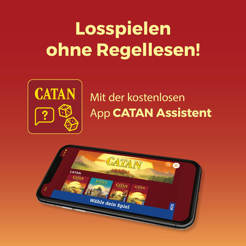 KOSMOS CATAN Das Spiel, Strategiespiel, Gesellschaftsspiel, Neuauflage, ab 10 Jahren, 684655