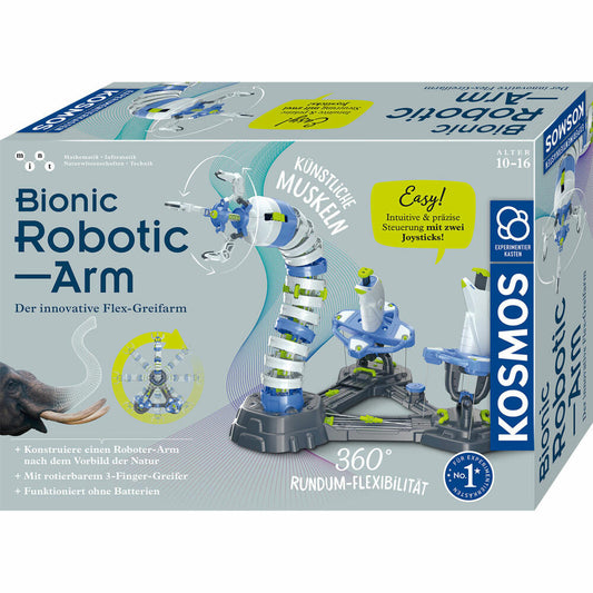 KOSMOS Bionic Robotic Arm, Experimentierkasten, Greifarm, Baukasten, ab 10 Jahren, 621278