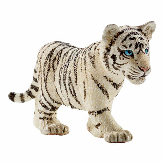 Schleich Wild Life Tiger Cub White, Tiger Baby, Big Cat, Wild Animal, Toy Figure, 7 cm, 14732