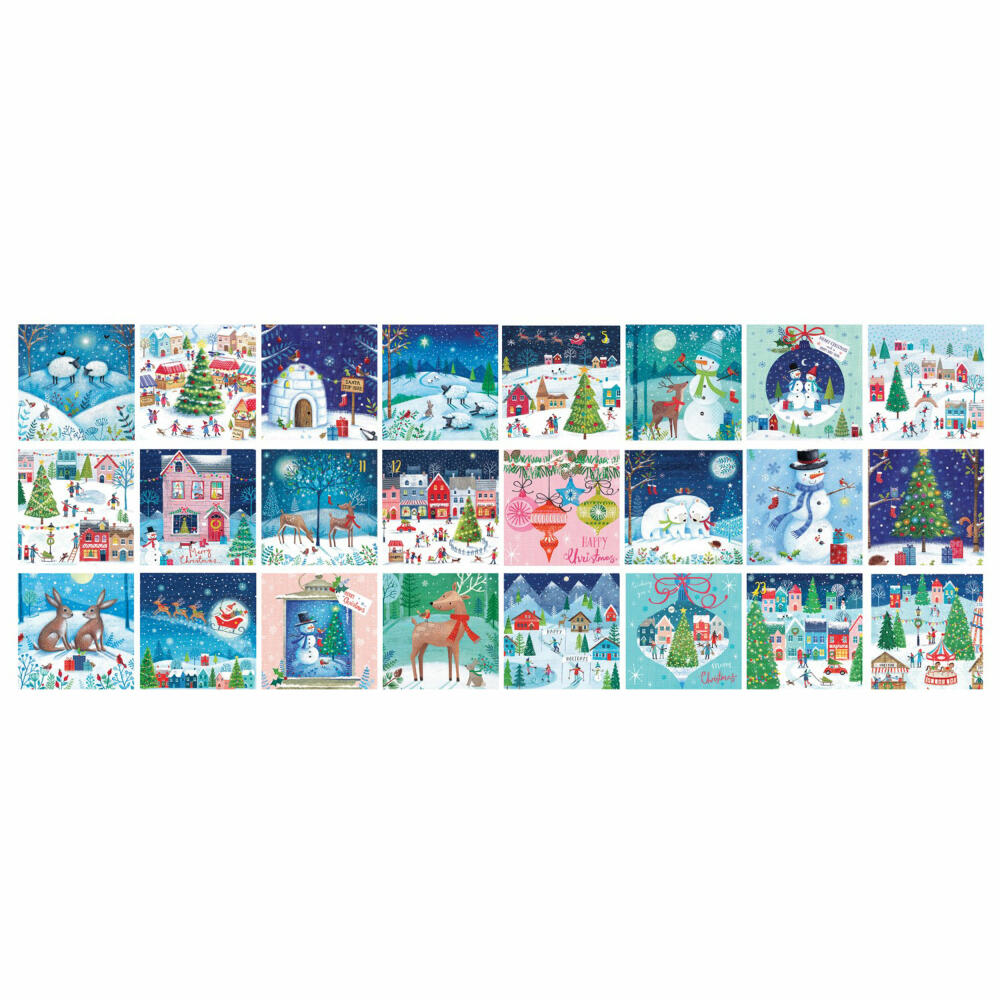 Eurographics Puzzle-Adventskalender Christmas Village - Joanne Cave, 24 x 50 Teile, 8924-5920