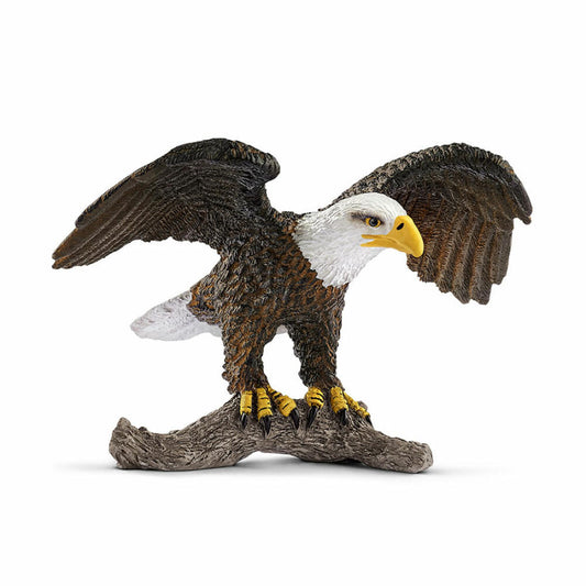 Schleich Wild Life Bald Eagle, Sea Eagle, Eagle, Bird of Prey, Wild Animal, Toy Figure, 9.5 cm, 14780