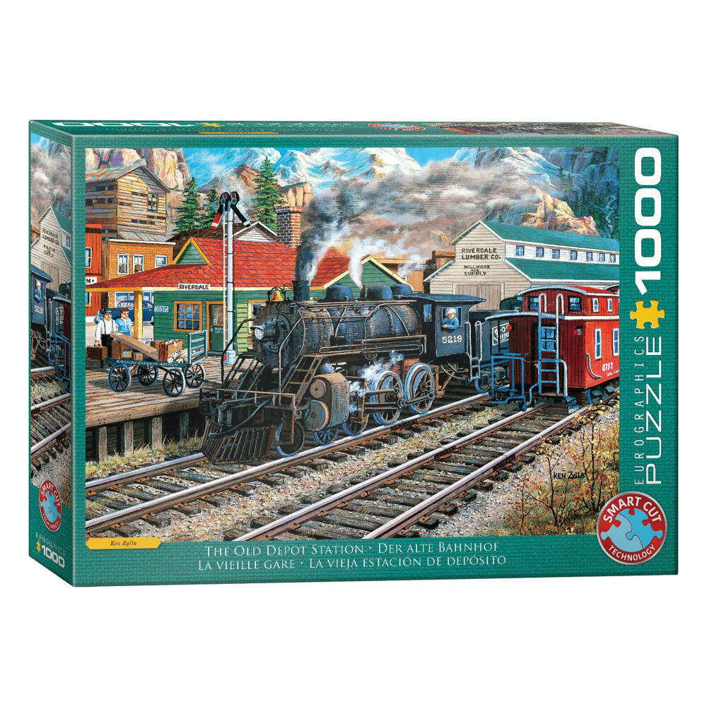 Eurographics Puzzle Der alte Bahnhof, Eisenbahn - Ken Zylla, 1000 Teile, 6000-5876