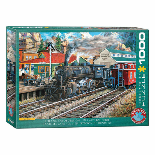 Eurographics Puzzle Der alte Bahnhof, Eisenbahn - Ken Zylla, 1000 Teile, 6000-5876