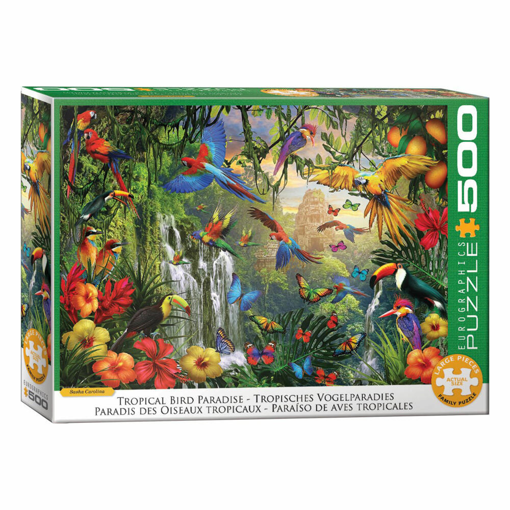 Eurographics Puzzle Tropisches Vogelparadies - Sasha Carolina, 500 Teile, 6500-6006