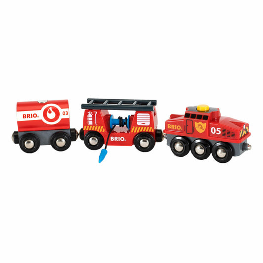 BRIO Feuerwehr-Löschzug, 4-tlg., Zubehör, Zubehör für die Holzeisenbahn, Eisenbahn, Holzspielzeug, Holz Spielzeug, 33844