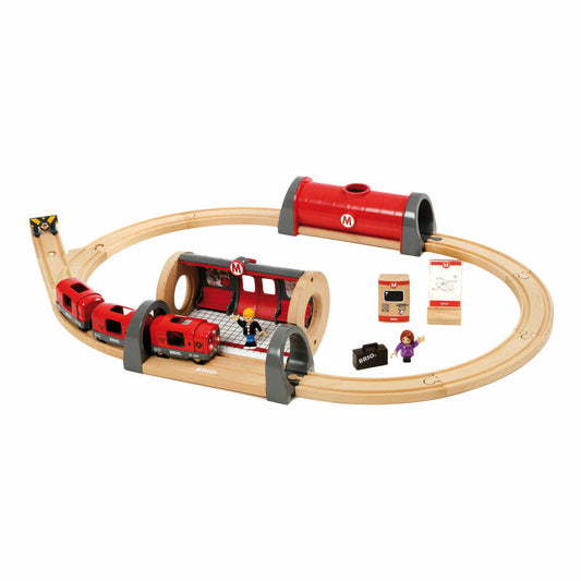 BRIO Metro Train Set, 20 pcs., Accessories for the wooden railway, wooden toys, wooden toys, 33513