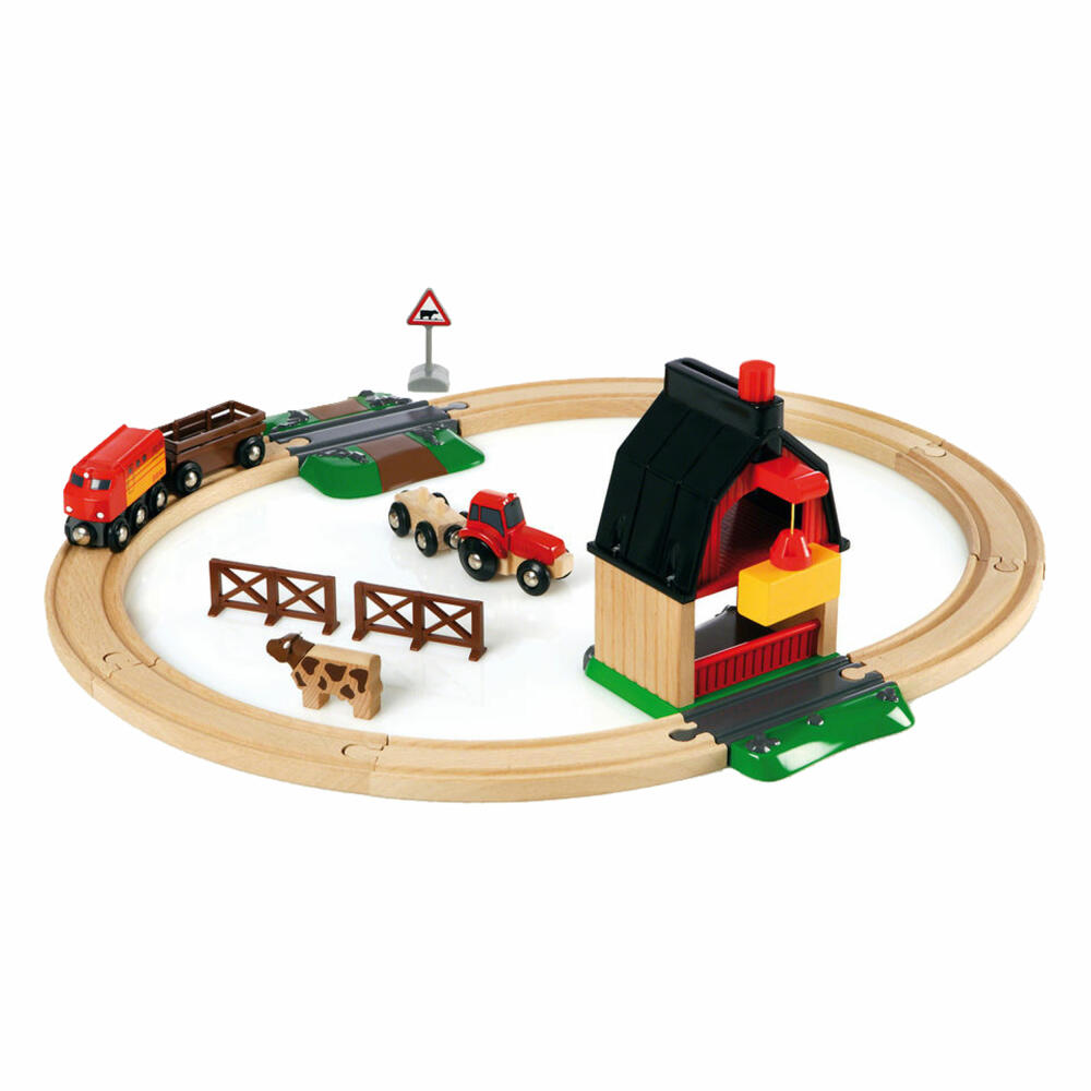 BRIO Railway Farm Set, 20 pcs., Accessories for the wooden railway, wooden toys, wooden toys, 33719
