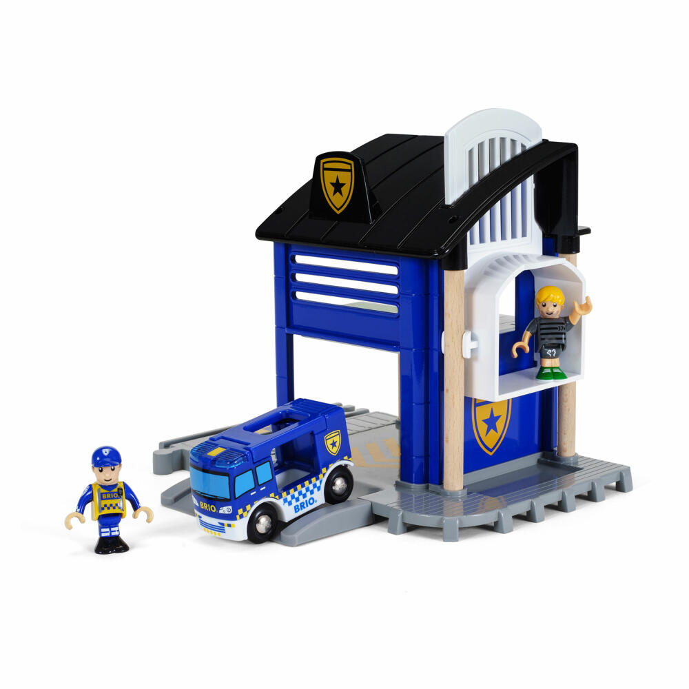 BRIO Polizeistation mit Einsatzfahrzeug, Polizei Holzspielzeug, Holz Spielzeug, 33813