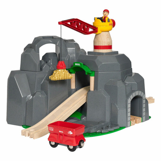 Brio Große Goldmine mit Sound-Tunnel, 7-tlg., Bergmine, Holzspielzeug, Spielzeug, 33889