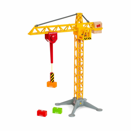 Brio Large Construction Crane with Light, Construction Crane, Accessories for Wooden Railway, Wooden Toys, Wooden Toys, 33835