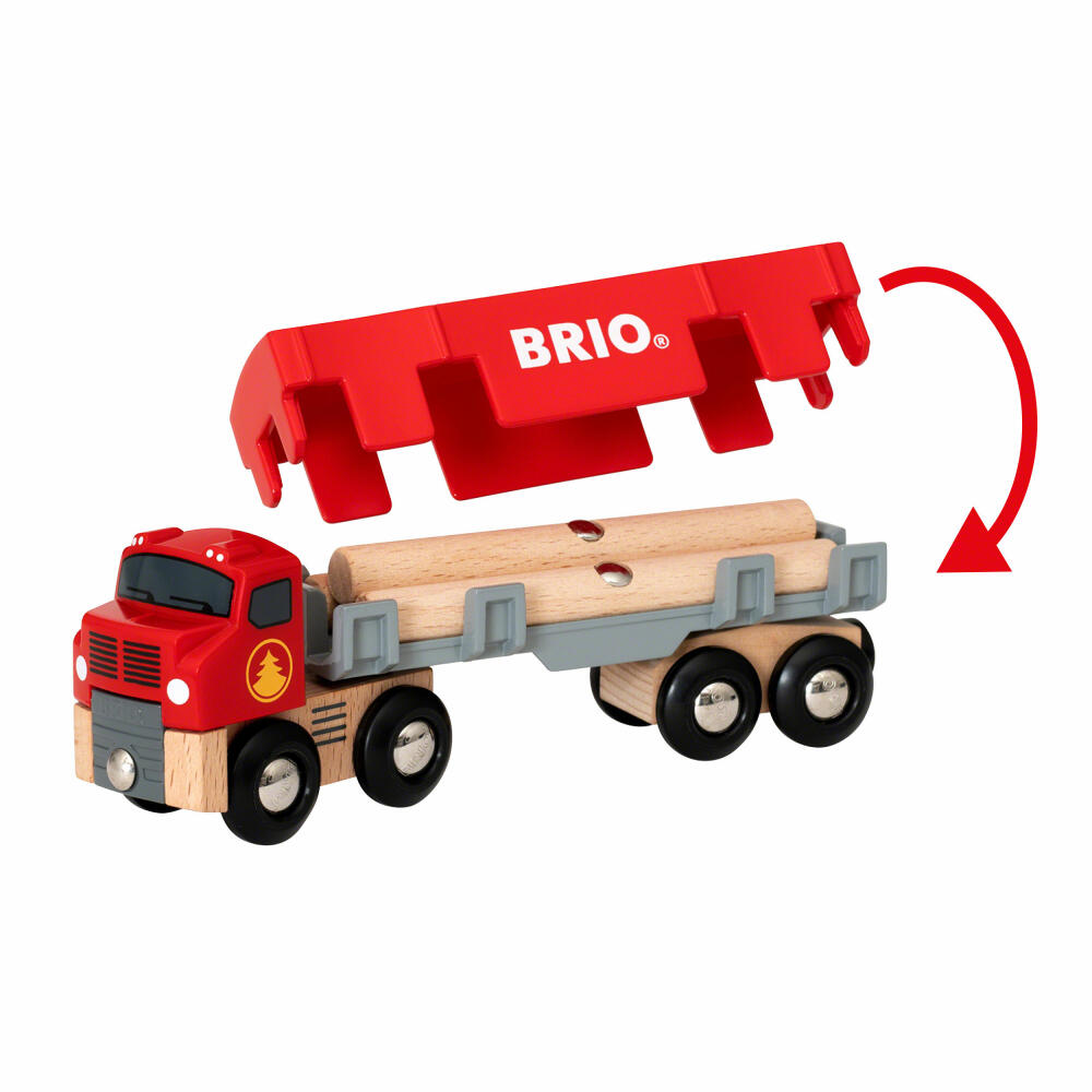 Brio Holztransporter mit Magnetladung, Tranporter, Zubehör für Holzeisenbahn, Holzspielzeug, Holz Spielzeug, 33657