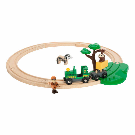 BRIO Safari Railway Set, 17 pcs., Accessories for the wooden railway, wooden toys, wooden toys, wooden railway, 33720