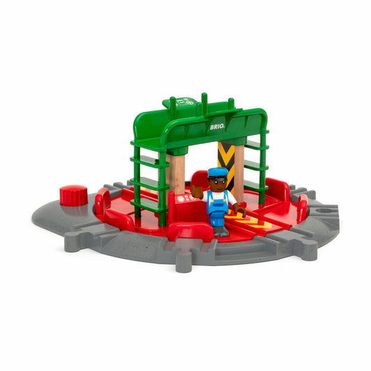 Brio Lok-Drehscheibe mit Kontrollbrücke, Holzeisenbahn, Eisenbahn Zubehör, Holzspielzeug, Spielzeug, 33476