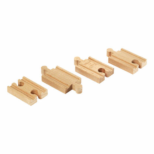 BRIO Gerade Mini-Gleise, 4-tlg., Zubehör für die Holzeisenbahn, Eisenbahn, Holzspielzeug, Holz Spielzeug, 33333