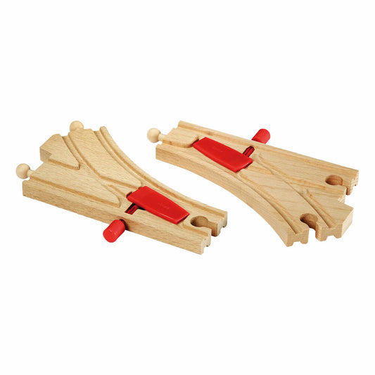 BRIO Mechanische Weichen, 2-tlg., Zubehör für die Holzeisenbahn, Eisenbahn, Holzspielzeug, Holz Spielzeug, 33344