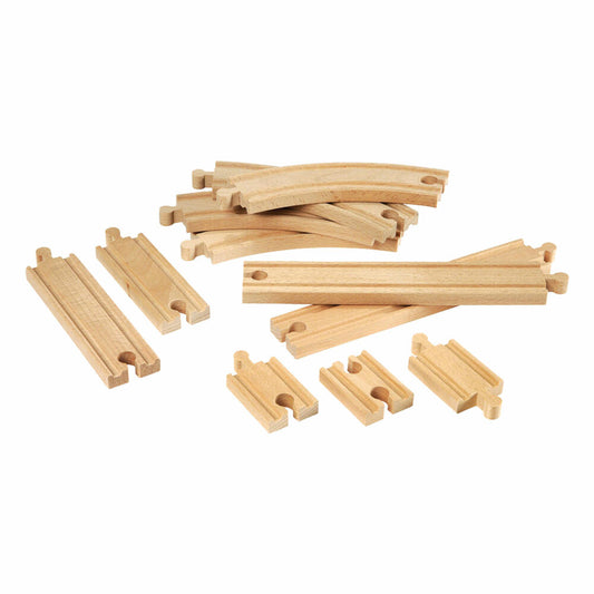 BRIO Kleines Schienensortiment, 11-tlg., Zubehör für die Holzeisenbahn, Eisenbahn, Holzspielzeug, Holz Spielzeug, 33401