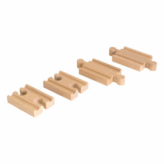 BRIO 1/4 Ausgleichsschienen Mix, 4-tlg., Zubehör für die Holzeisenbahn, Eisenbahn, Holzspielzeug, Holz Spielzeug, 33393
