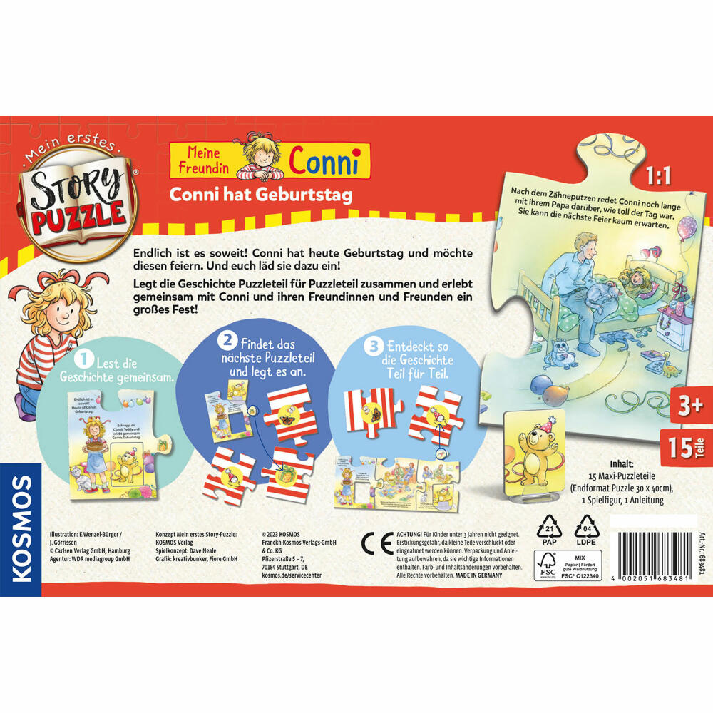 KOSMOS My first story puzzle Conni has a birthday, puzzle game, story, short story, children's game, 683481