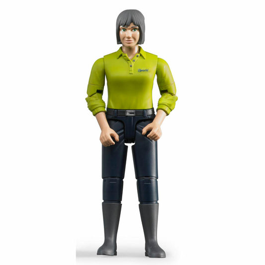 Bruder bworld Woman with Light Skin Type, Dark Brown Pants, Toy Figure, Game Figure, Model, Toy, 60405