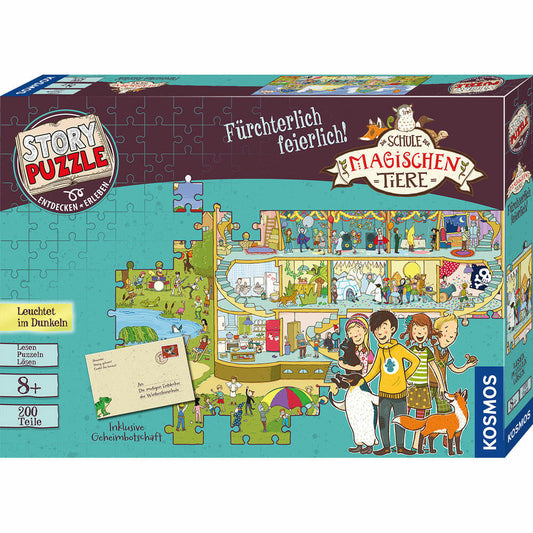 KOSMOS Schule der magischen Tiere - Story Puzzle: Fürchterlich feierlich!, Puzzle, Geschichten, Spielen, Lernen, ab 8 Jahren, 698690