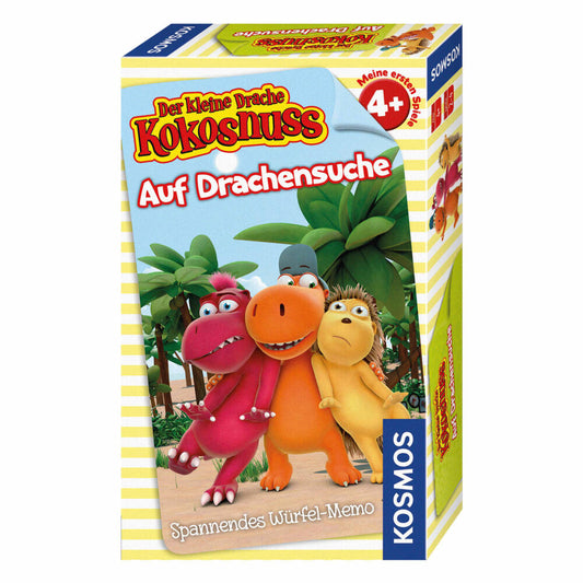 KOSMOS Kinderspiele Der Kleine Drache Kokosnuss - Auf Drachensuche, Mitbringspiel, Würfelspiel, Memo-Spiel, Würfel Memo Spiel, ab 4 Jahren, 711443