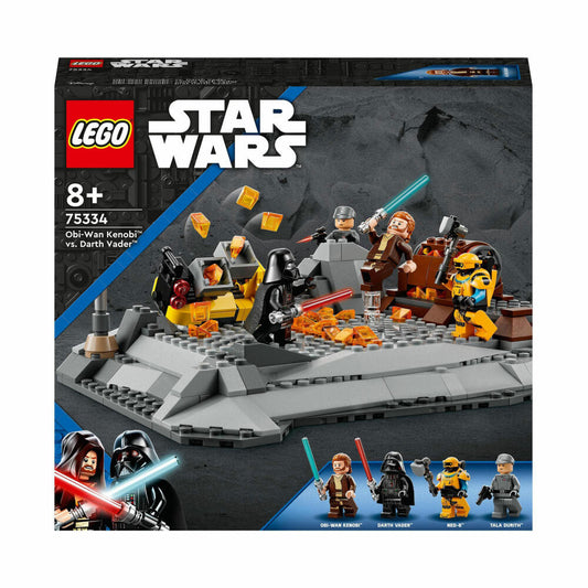 LEGO Star Wars Obi-Wan Kenobi vs Darth Vader, 408-tlg., Bauset, Konstruktionsset, Bausteine, Spielzeug, ab 8 Jahre, 75334