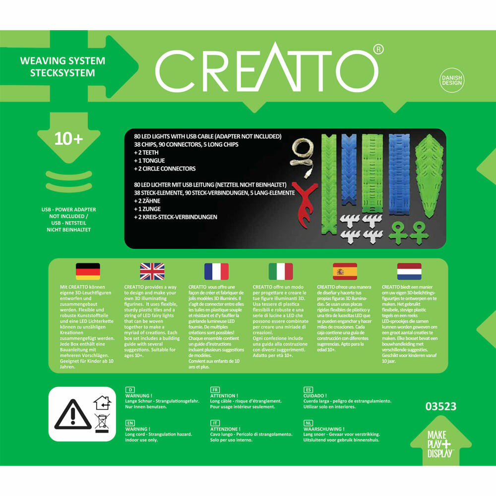 KOSMOS Creatto Drache, Bastelset, 3D-Puzzle, Nachtlicht, Leuchtfigur, Dekoration, Puzzle, 03523