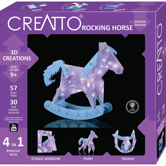 KOSMOS Creatto Rocking Horse / Horse Friend, Craft Set, 3D Puzzle, Night Light, Luminous Figure, Decoration, Puzzle, 3669