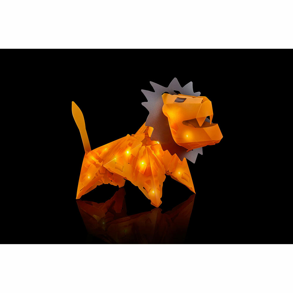 KOSMOS Creatto Löwe Safari, Bastelset, 3D-Puzzle, Nachtlicht, Leuchtfigur, Dekoration, Puzzle, 03479