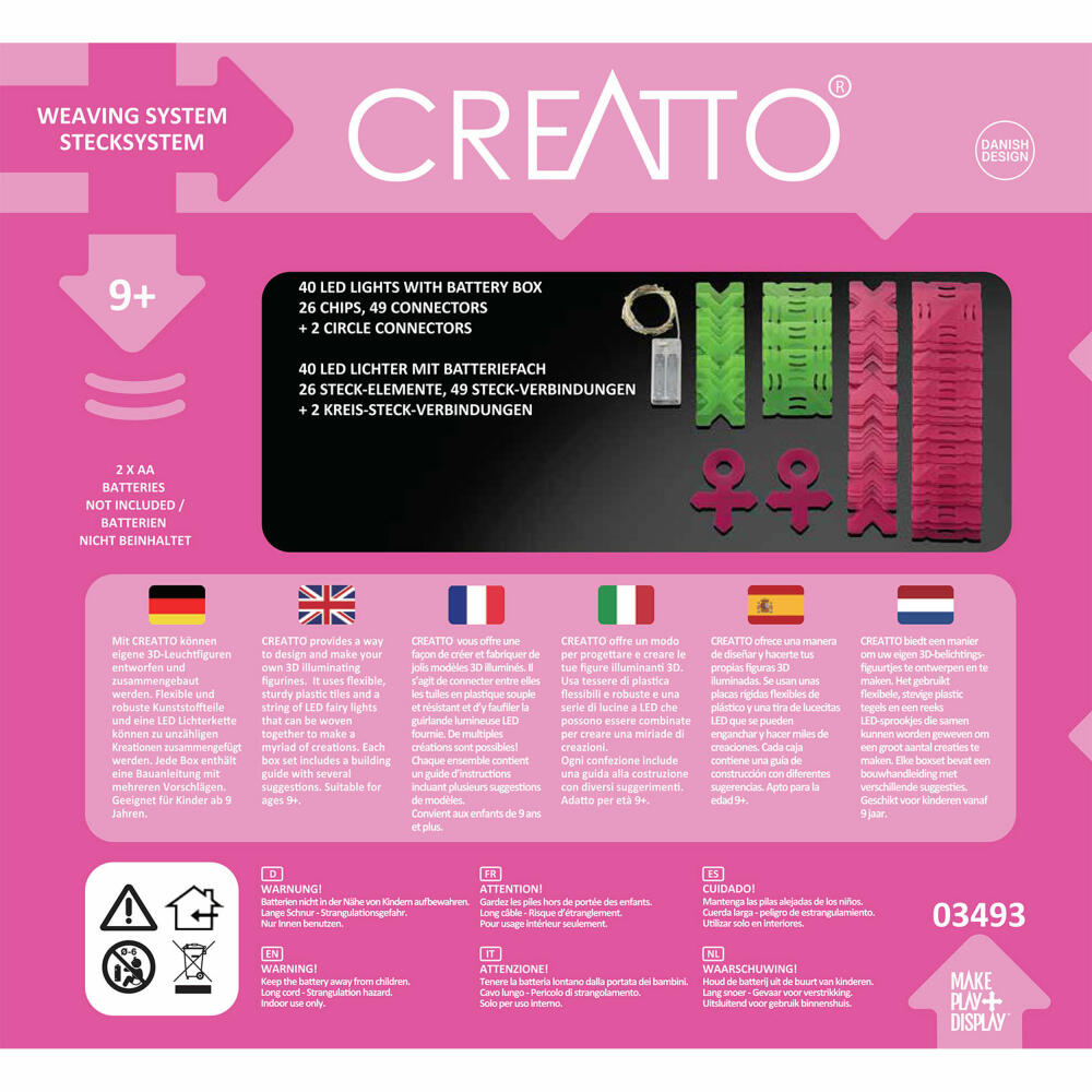 KOSMOS Creatto Herz, Bastelset, 3D-Puzzle, Nachtlicht, Leuchtfigur, Dekoration, Puzzle, 03493
