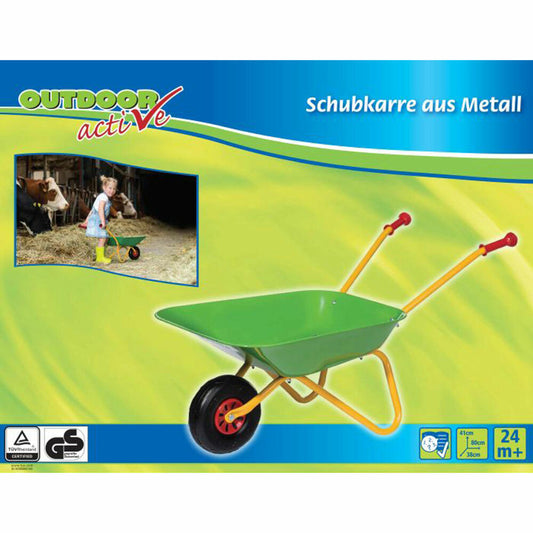 Outdoor Active Schubkarre, Handwagen, Gartenspielzeug, Kinder, ab 2 Jahre, Metall, Grün / Gelb, 71301010