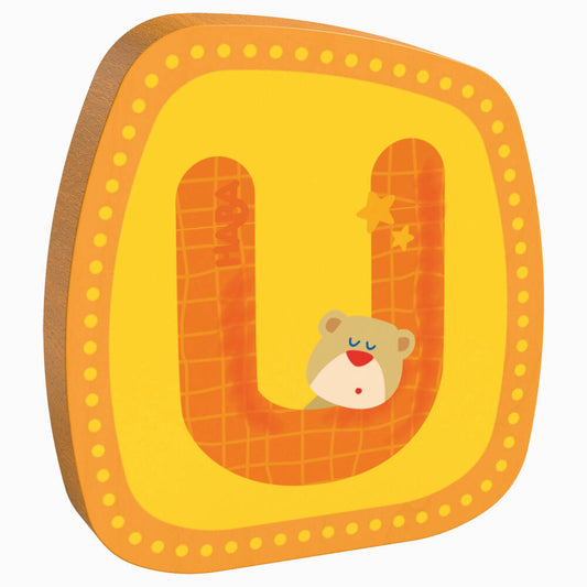 HABA wooden letter U, letters, door sign, wall, decoration, children's room, child, baby, 302466