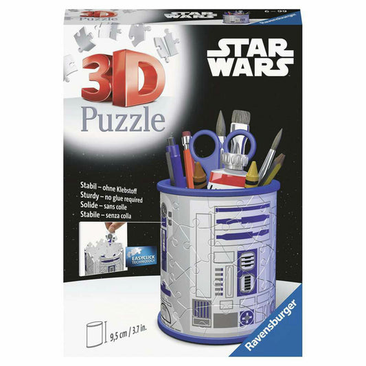 Ravensburger 3D Puzzle Utensilo Star Wars R2D2, 3D puzzle, pencil holder, 54 pieces, from 6 years, 11554