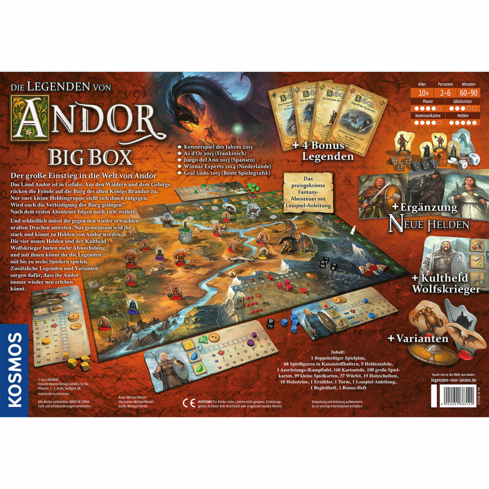 KOSMOS The Legends of Andor - Big Box, Basic Game and Expansions, Adventure Game, Board Game, 683122