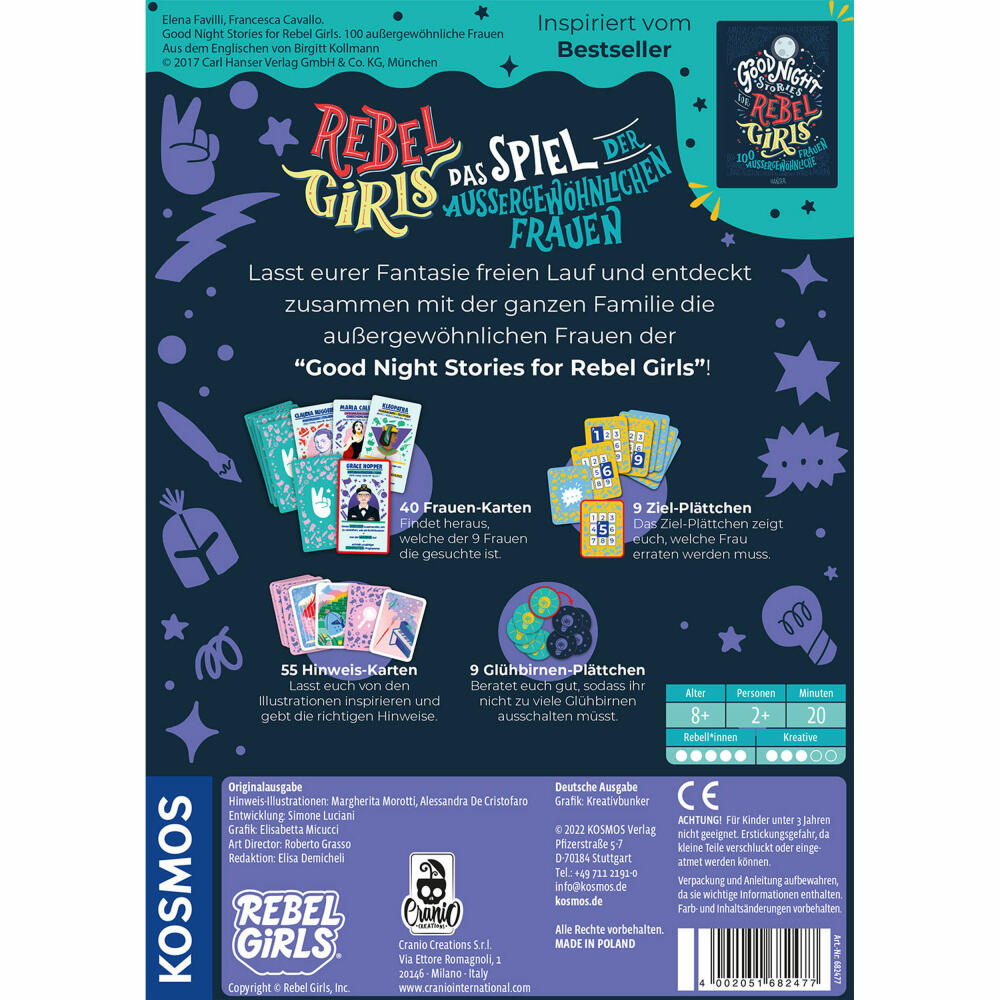 KOSMOS Rebel Girls - Das Spiel, Kartenspiel, Erwachsenenspiel, Partyspiel, ab 8 Jahren, 682477