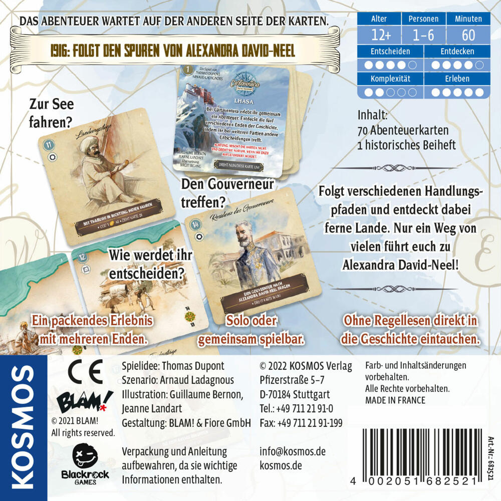 KOSMOS Cartaventura Lhasa, Abenteuerspiel, Familienspiel, Partyspiel, ab 12 Jahren, 682521