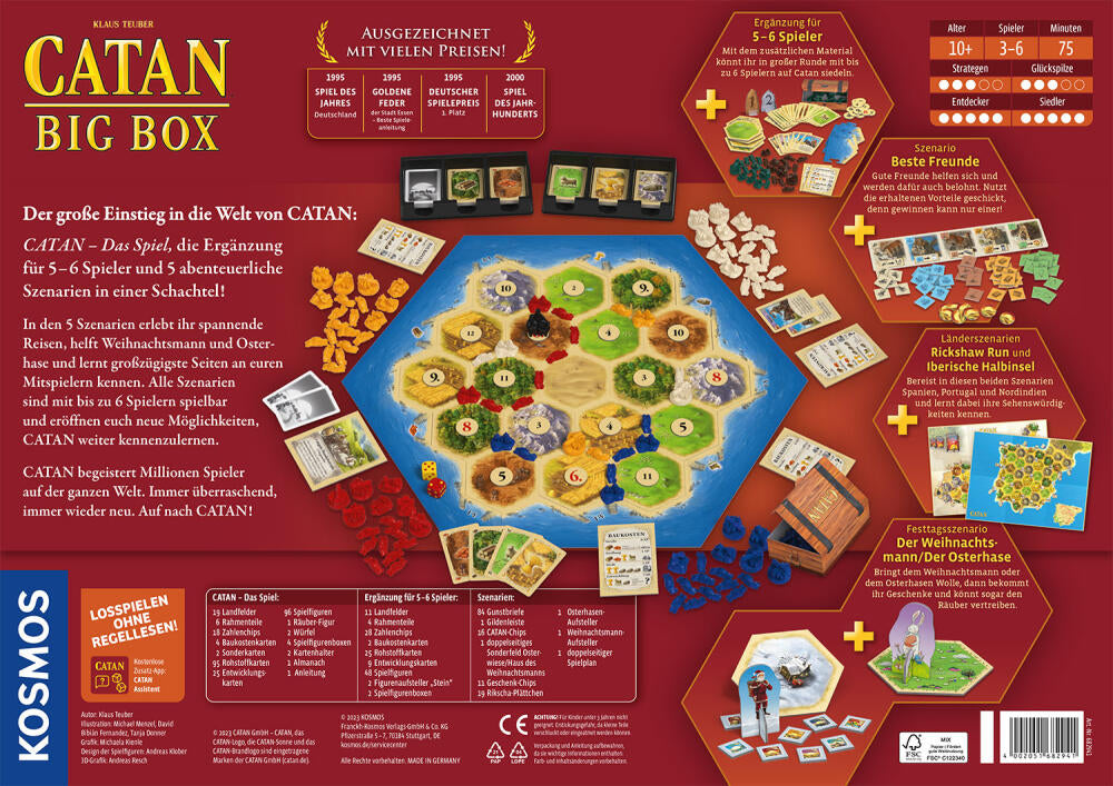 KOSMOS Big Box CATAN - Basic game, board game, strategy game, parlor game, The Settlers, ages 10 and up, 682941