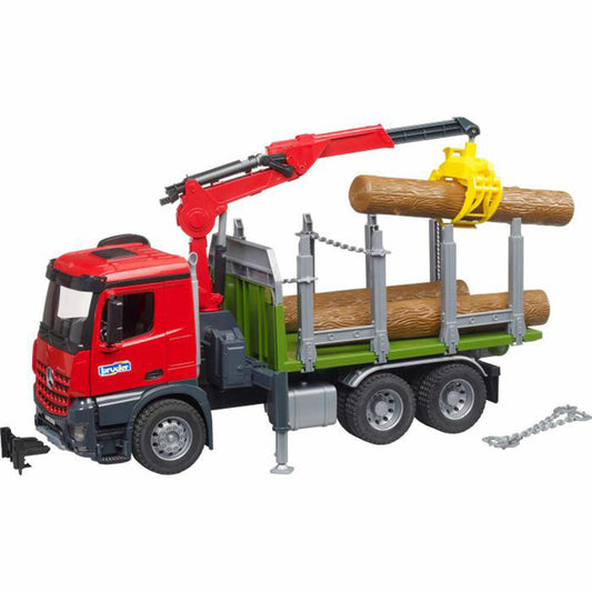 Bruder 03669 MB Arocs timber transport truck with loading crane, grapple + tree trunks