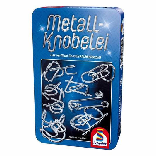 Schmidt Spiele Metall-Knobelei, Bring-Mich-Mit-Spiel in Metalldose, Brettspiel, Gesellschaftsspiel, 1 Spieler, 51206