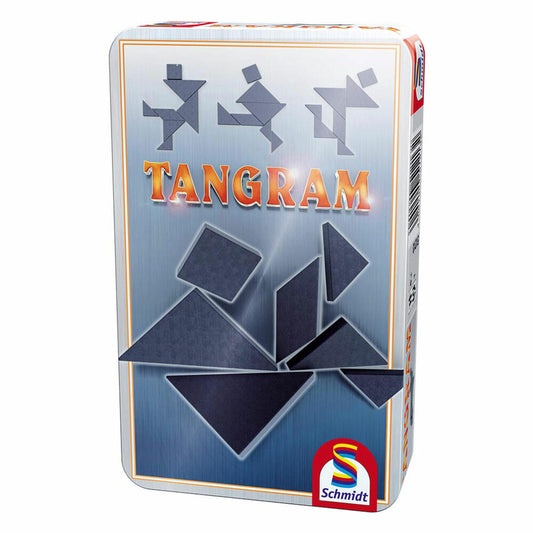Schmidt Spiele Tangram, Bring-Mich-Mit-Spiel in Metalldose, Brettspiel, Gesellschaftsspiel, 1 Spieler, 51213