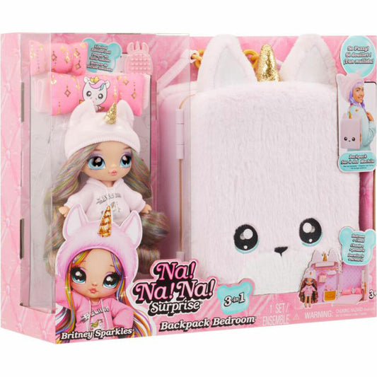 Na! Na! Na! Surprise 3-in-1 Backpack Bedroom Unicorn Playset- Britney Sparkles, Playset, Toy, Doll, 592358EUC