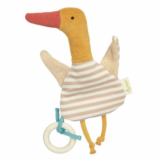 sigikid Knistertuch Ente, Green Collection, Knistergreifling, Greifling, Schmusetuch, Greifspielzeug, Spielzeug, Baby, Gelb / Beige / Orange, 39577