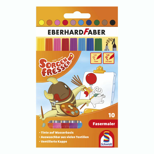 Schmidt Spiele Sorgenfresser Doppelfasermaler, Stifte, 10 Stück, Auswaschbar, 46303